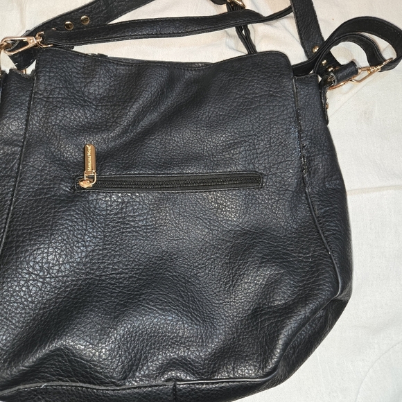 Black Leather Shoulder Bag with Gold Accents from Montana West - Picture 2 of 14